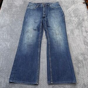 Indigo Palms Jeans Men 34x30 Bootcut Blue Denim‎ Cotton Sand Salt Water Wash